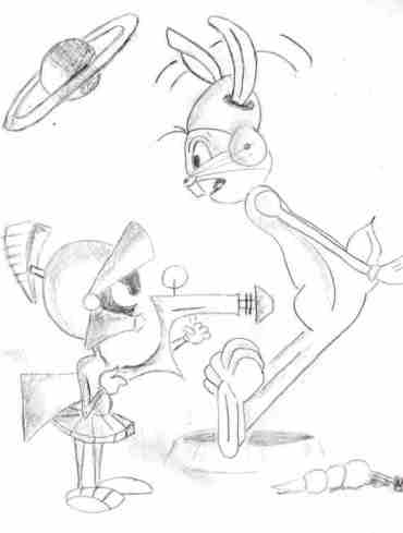 Bugs Bunny and Marvin the Martina